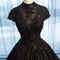 Vintage High Neck Black Wedding