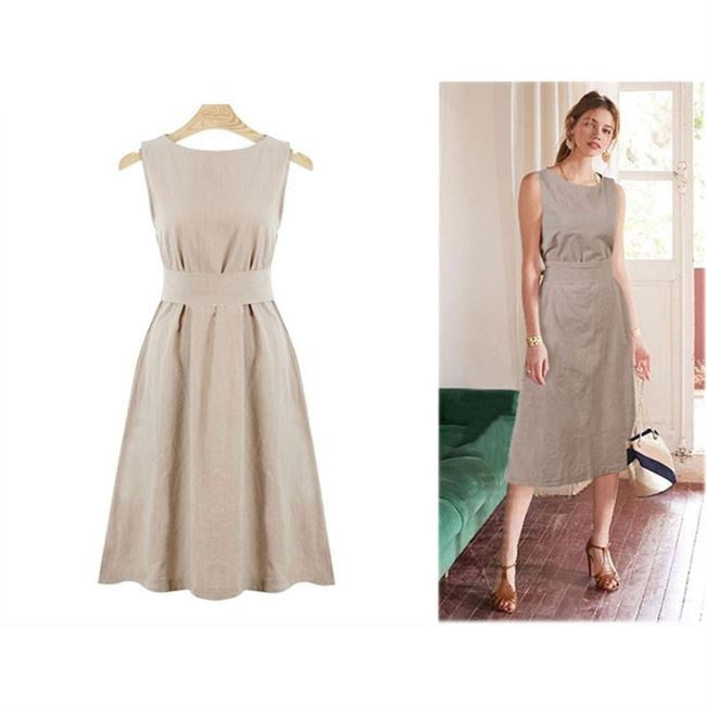 Plain Sleeveless Long Dress (For Summers)