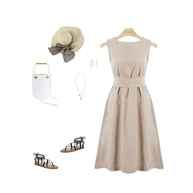 Plain Sleeveless Long Dress (For Summers)