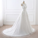 Round Neck Two-Piece White Wedding Dress