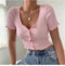 V Neck Ruffles Short Sleeve Top