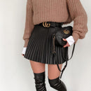 Draped Pleated Short Skirt