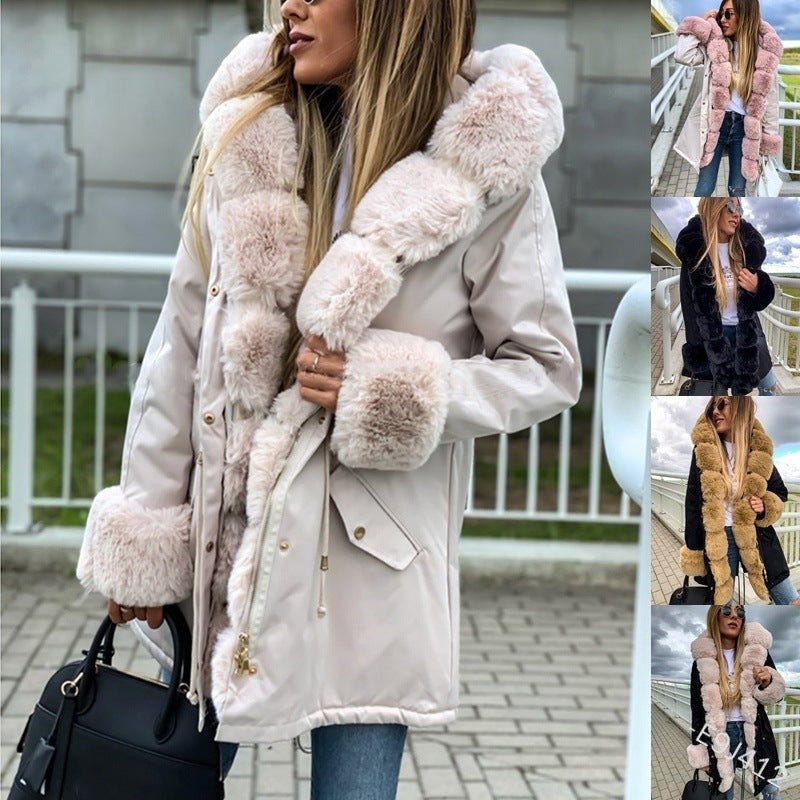 Thick Fur Collar Furry Coat