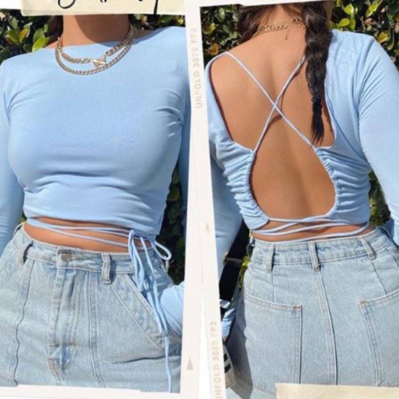 Backless Crop Top  Fullslevees