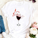 Wine Bottle Short Sleeve Casual T-Shirt