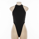 Sleeveless Round Neck Backless Bodysuit