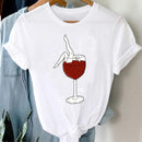 Wine Bottle Short Sleeve Casual T-Shirt