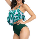 Swimsuit Double Layer Lotus Leaf Tropical