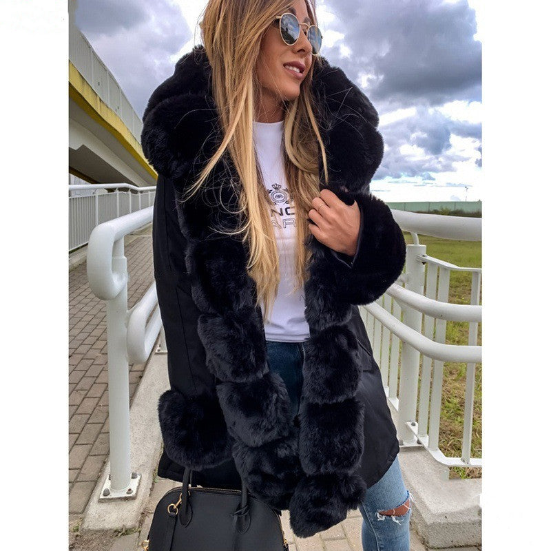 Thick Fur Collar Furry Coat