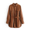 Faux Leather Long Jacket