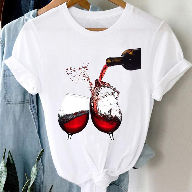 Wine Bottle Short Sleeve Casual T-Shirt