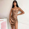 Satin Ruched Strap Dress