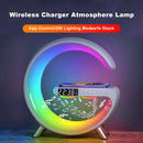 G Shaped LED Lamp Bluetooth Speaker Wireless Charger Atmosphere Lamp with App Control For Bedroom Home Décor