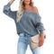 Loose V-neck Lantern Long Sleeve Sweater