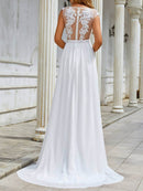 Chiffon Lace Trailing Wedding Dress