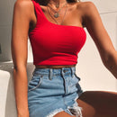 One-Shoulder Vest Crop Top