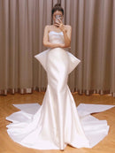 Backless Trailing Mermaid Wedding Dress