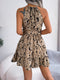 Leopard Print Ruffled Swing Casual Dress