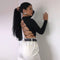 Backless Lace-up Long-Sleeved Top