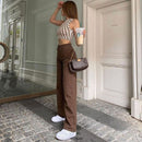 Brown Retro American Straight Jeans