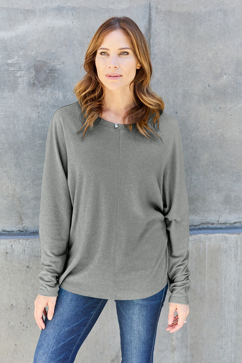 Round Neck Baggy Long Sleeve T-Shirt