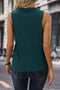 Solid Notched Sleeveless Blouse