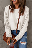 Round Neck Baggy Long Sleeve T-Shirt