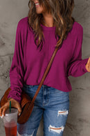 Round Neck Baggy Long Sleeve T-Shirt