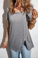 Loose Button Line T-Shirt