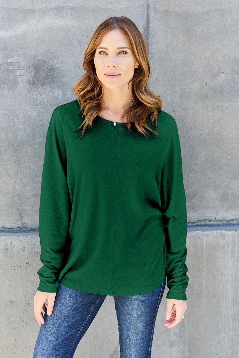 Round Neck Baggy Long Sleeve T-Shirt